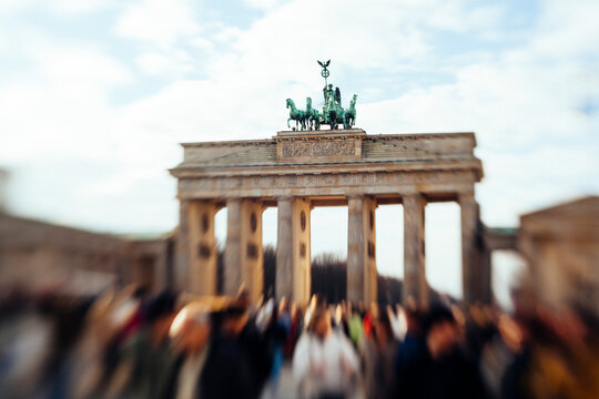 Germany, Berlin, Crowd of people in front of Brandenburg Gate