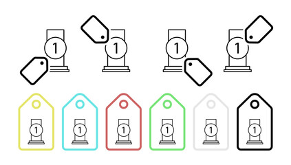 Cup number first vector icon in tag set illustration for ui and ux, website or mobile application cooking street food doner kebab