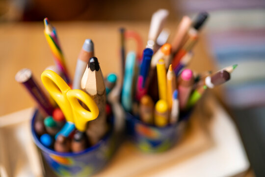 Assortment of coloured pencils