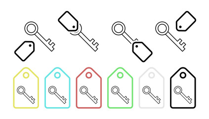Key vector icon in tag set illustration for ui and ux, website or mobile application cooking street food doner kebab