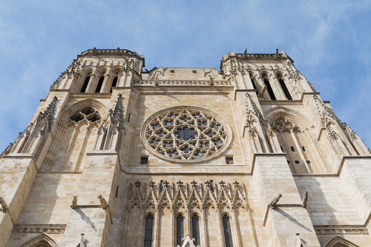 France, Gironde, Bordeaux, Low angle view of south facade of Bordeaux Cathedral