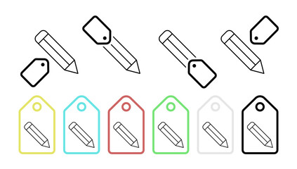 Pen vector icon in tag set illustration for ui and ux, website or mobile application cooking street food doner kebab