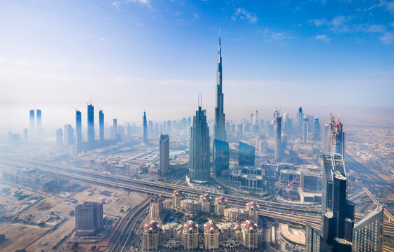 United Arab Emirates, Dubai, cityscape with Burj Khalifa