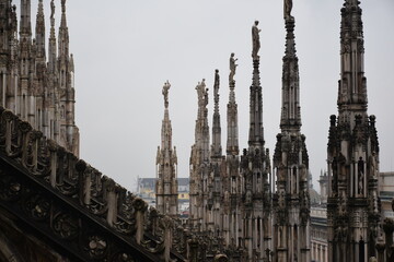 Fototapeta na wymiar The roof of Milan Cathedral 