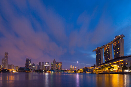 Skyline of Singapore with Marina Bay, Singapore