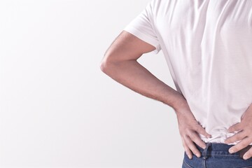 A young human with hip and spine problems, back hip pain, people with hip dysplasia.