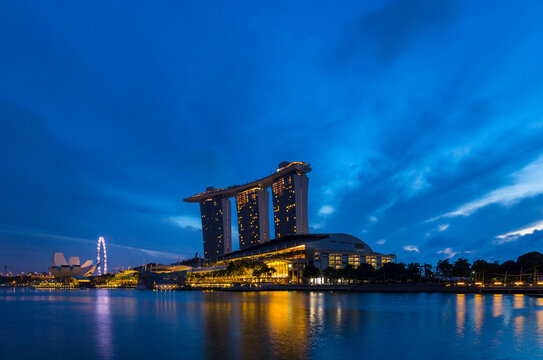 Skyline of Singapore with Marina Bay, Singapore