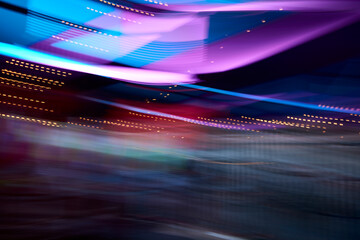 Colorful lights in movement, long exposure