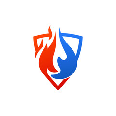 
Illustration vector graphic of water fire and shield.