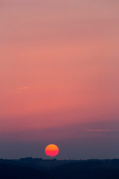 Germany, Wuerzburg, evening sky at sunset