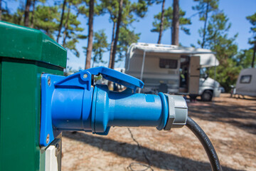 France, Gironde, bus bar for camper