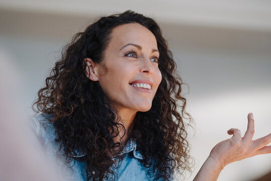 Portrait of a talking woman