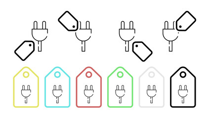 Fork. Cord vector icon in tag set illustration for ui and ux, website or mobile application