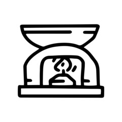 oil burner line vector doodle simple icon