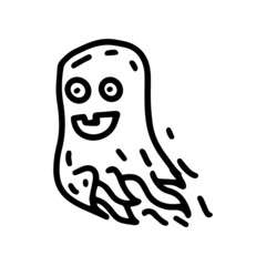 ghost line vector doodle simple icon design