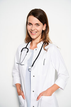Portrait of smiling female doctor with stethoscope
