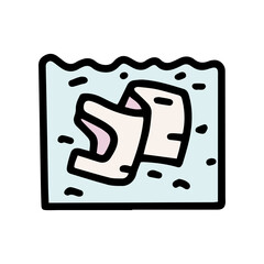 plastic bag in water color vector doodle simple icon