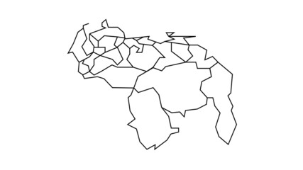 Minimalistic Map of Venezuela Latin America - South America - Illustration - Minimal draw - Outline- Art - Cartography - Betsabe Gomez