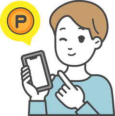 ポイントゲットして喜ぶポイ活男性