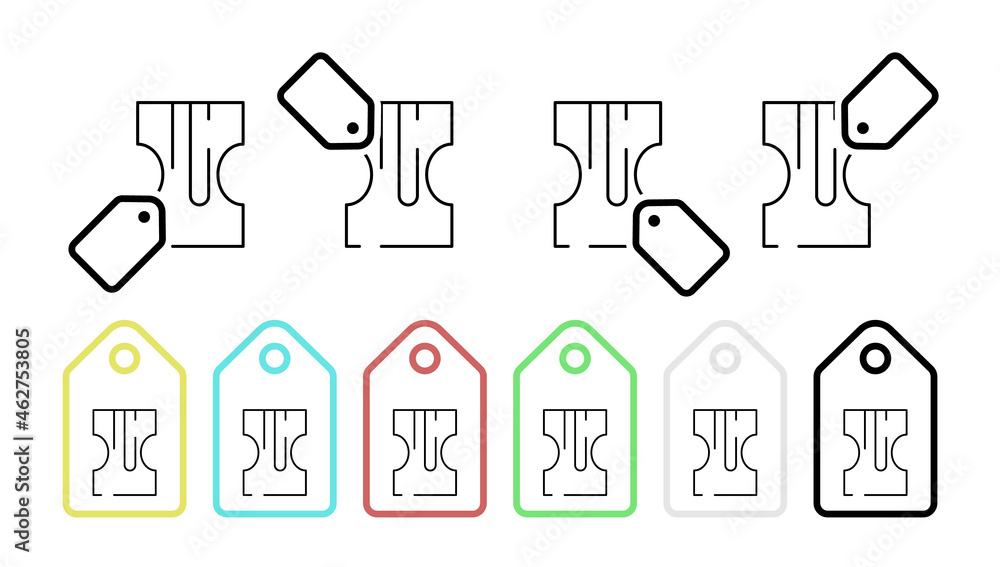 Poster pencil sharpener vector icon in tag set illustration for ui and ux, website or mobile application