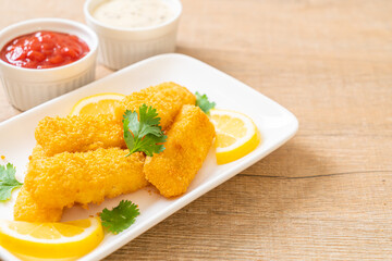 fried fish finger stick or french fries fish