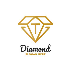 Letter T Diamond Logo Template Design