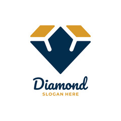 Diamond Logo Vector Combined with Royal Crown Design
