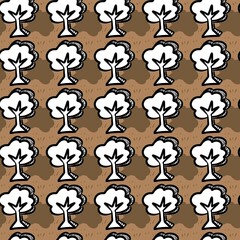 seamless pattern of tree cartoon