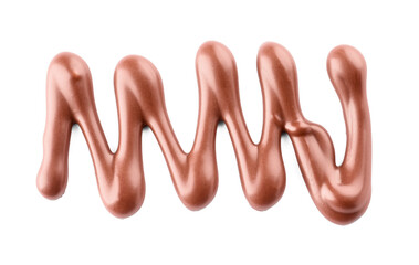 Chocolate syrup zigzag on white background