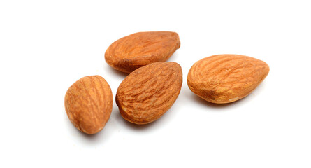 Almonds isolated on white background