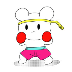 ムエタイ選手　小動物のキャラクター
