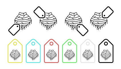 Rebozo, clothing vector icon in tag set illustration for ui and ux, website or mobile application