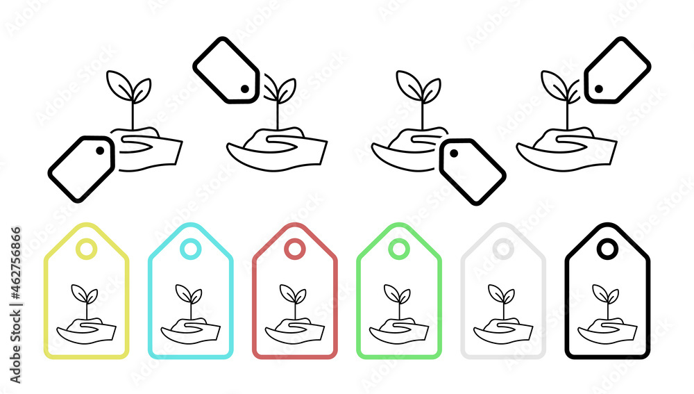 Poster sprout vector icon in tag set illustration for ui and ux, website or mobile application