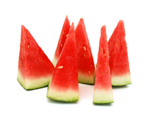 Slice of watermelon on white background 
