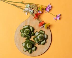 Bika cake is a sweet snack in your spare time. This cake is generally in the form of a box, with creativity, a Bika cake with a flower shape is created. Bika Ambon is a typical Medan snack. Focus blur