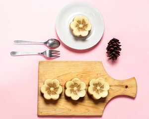 Sweet banana cake as a healthy snack. Bananas are rich in taste and soft on the tongue. This is the...