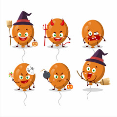 Halloween expression emoticons with cartoon character of orange balloons
