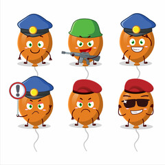 A dedicated Police officer of orange balloons mascot design style
