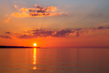 Germany, Heiligendamm, Bad Doberan, sunset above the Baltic Sea