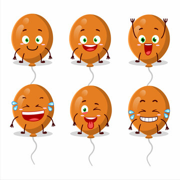 Cartoon character of orange balloons with smile expression