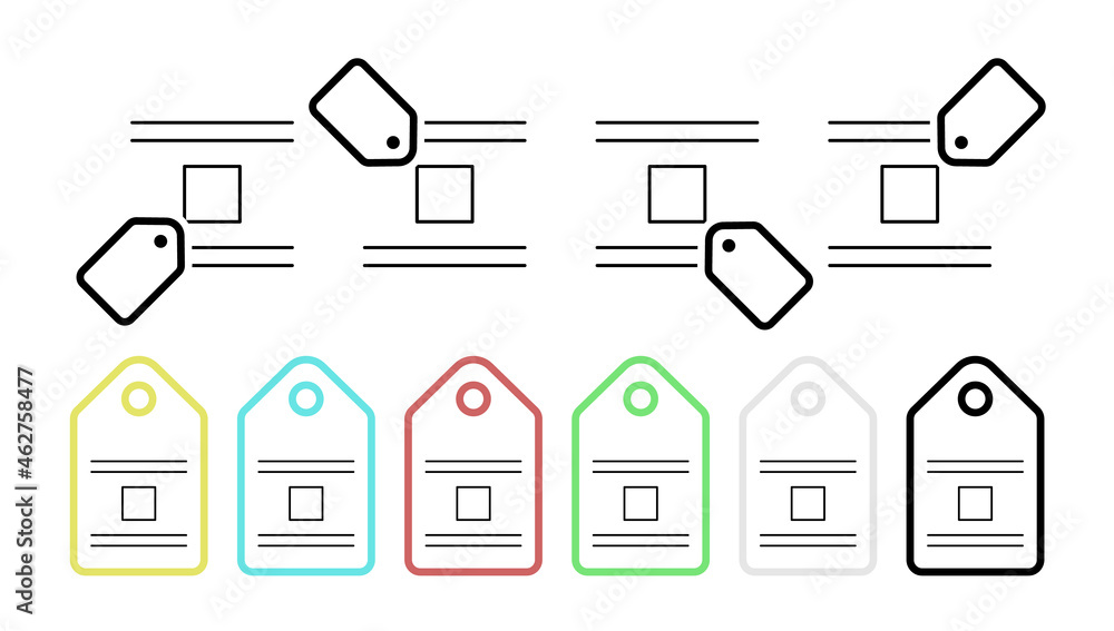 Poster editorial, jump object vector icon in tag set illustration for ui and ux, website or mobile applicat