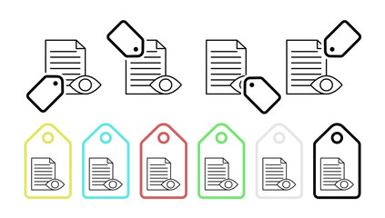 Editorial, proof reading vector icon in tag set illustration for ui and ux, website or mobile application
