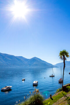 Boats on Lago Maggiore, Ascona, Ticino, Switzerland