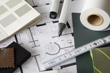 Collection of variousÔøΩarchitectural suppliesÔøΩand swatches