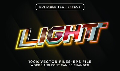 Naklejka na ściany i meble light text. editable text effect premium vectors