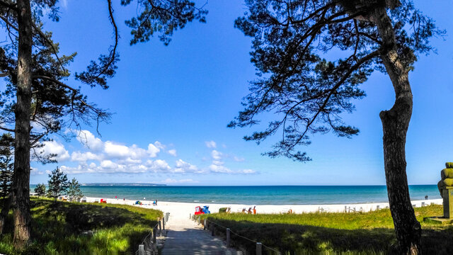 View to the beach, Binz, Ruegen, Germany