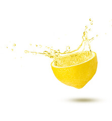 Lemon juice splash isolated