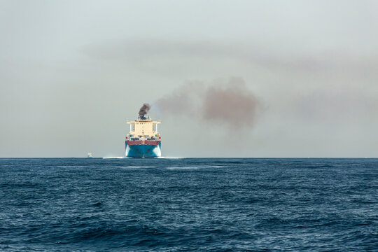 Spain, Andalusia, air pollution by cargo ship