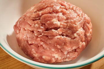 Fresh, raw ground pork, called mince in some places.