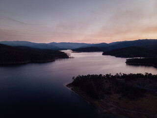 sunset over the lake